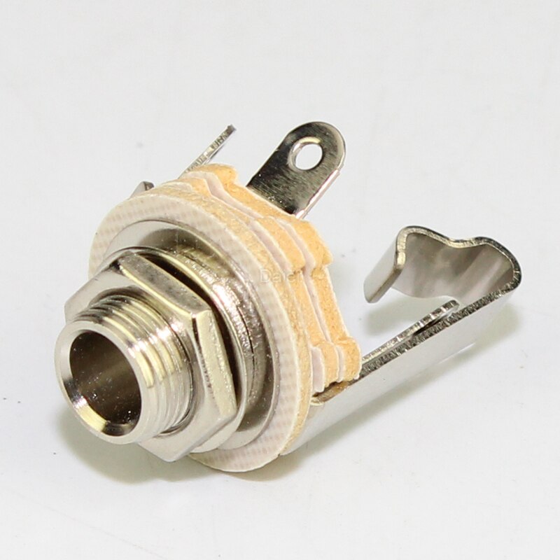 Jack per telefono con ingresso per chitarra mono stereo da 5 pezzi da 6,35 mm in nichel con commutazione per connettore Audio femmina