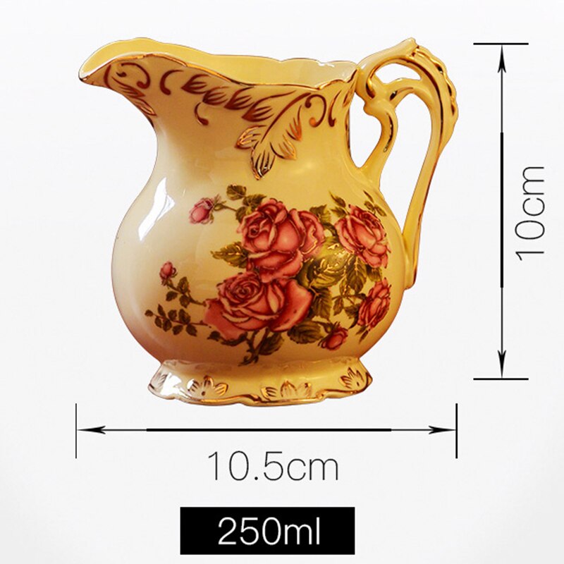 Taza de cerámica de estilo europeo para café y leche, Cubo de cerámica para jugo, tazón de azúcar, sal, condimentos, miel, cocina, hogar, tarro de herramientas, 350ml