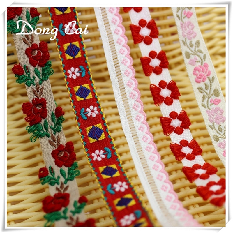 2 yards/lot japon doux Kawai style fille cheveux boucles d'oreilles et un chapeau de paille garni dentelle tissé jacquard sangle bricolage Zakka ruban