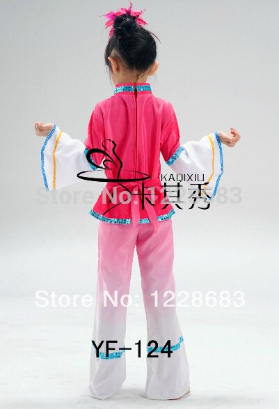 Oude traditionele waaierdans jongere chinese volksdanskostuums voor kinderen meisjes