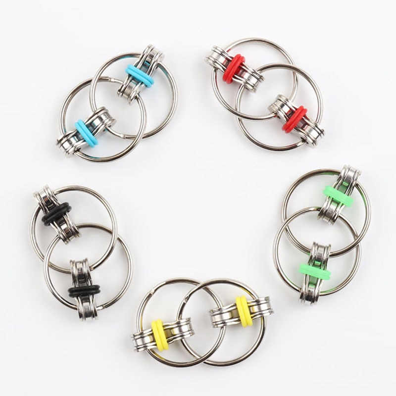 Nowe Puzzle metalowe Fidget zabawka dla dzieci autystycznych łańcucha Fidget zabawki stres relief ADHD Top Puzzle ręcznie Spinner breloczek zabawki sensoryczne