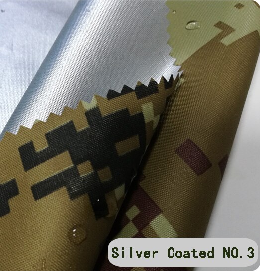 Størrelse 1*1.5 meter bredde camouflage oxford stof trykt sølv eller pu vandtæt klud udendørs telte, bilovertræk stof solskærm: Sølv  no 3
