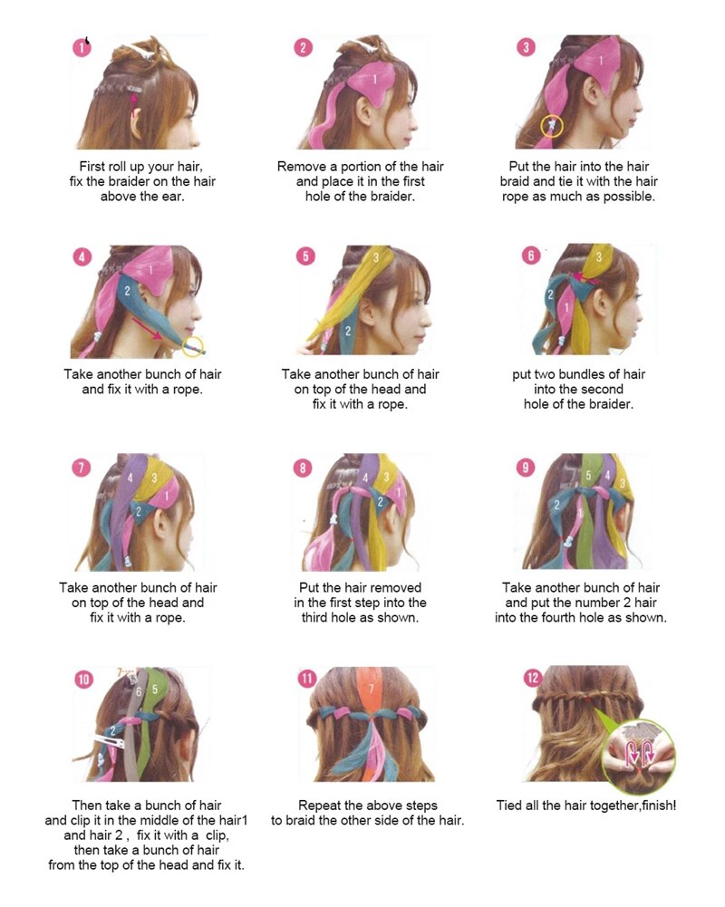 2 pcs Waterfall Braid Creator Plastic Styling Tools Black Hair Braid Maker Styling Tool Hair Device Centipede Braids