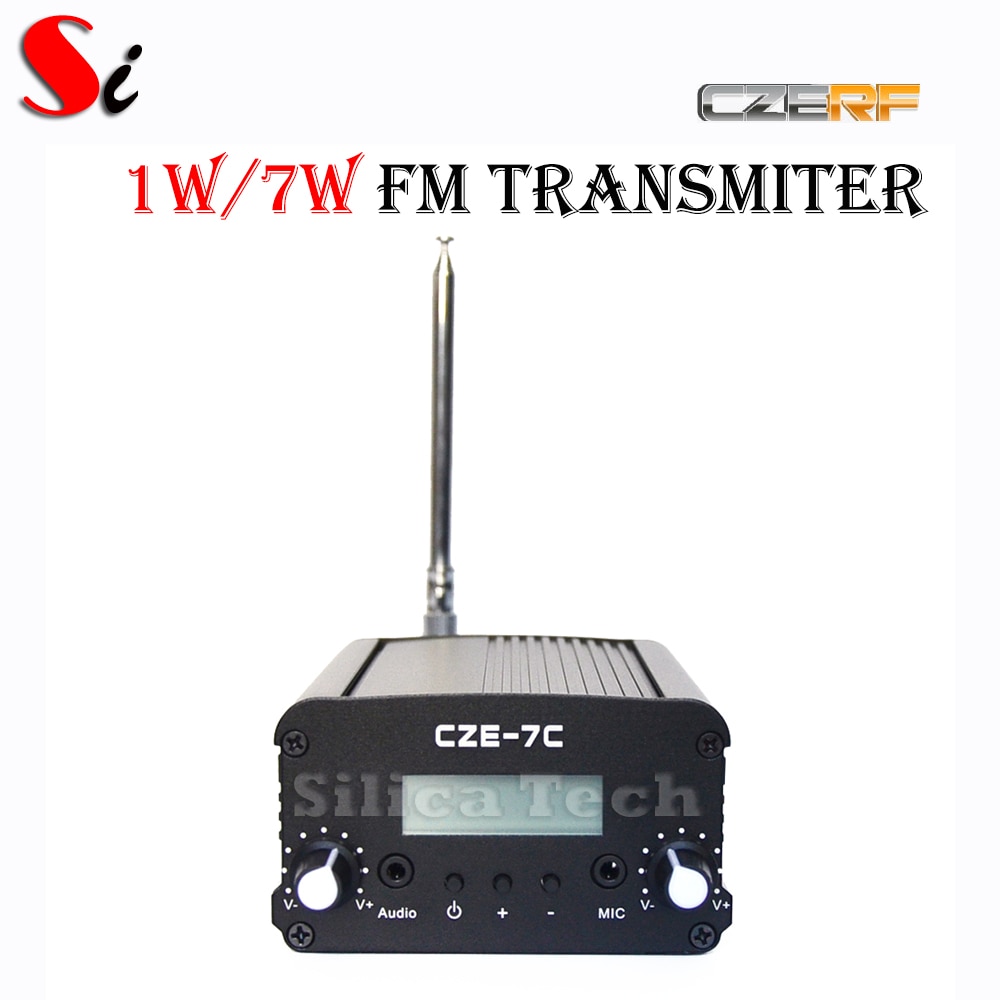 CZERF 1W/7W Broadcast radio station CZE-7C stereo PLL FM transmitter + Ant kit