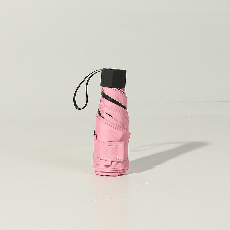 Nano Umbrella Pocket Umbrella Sunscreen Mini Umbrella Super Light and Small Manual Folding Umbrella Clear Umbrella: Pink