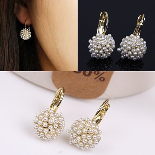Elegante Signora Girl Dichiarazione Orecchini Piercing Simulato Orecchini di Perle Da Sposa Gioielli Da Sposa Regalo aretes de mujer серьги клипсы