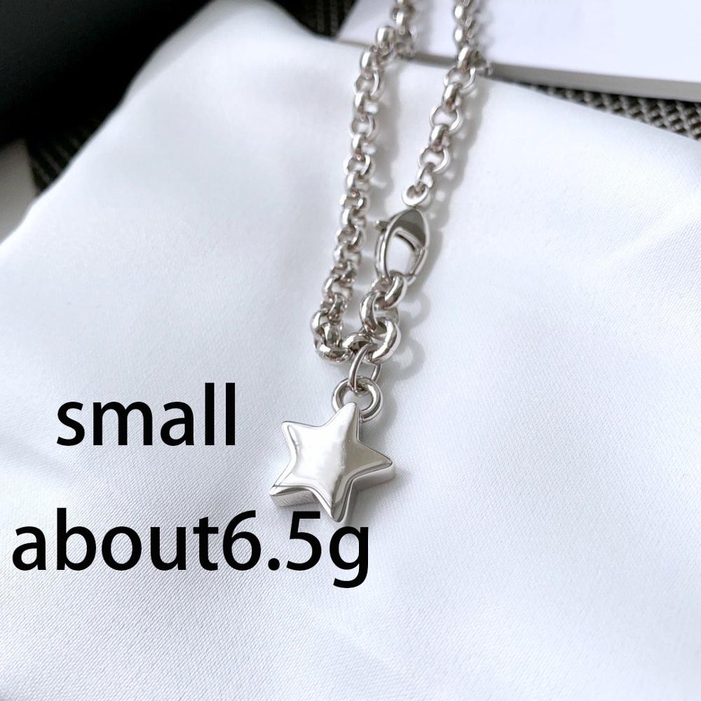 925 pequena estrela pulseira de prata esterlina; charme original e clássico micro-etiqueta; 100% prata esterlina: small 6.5g