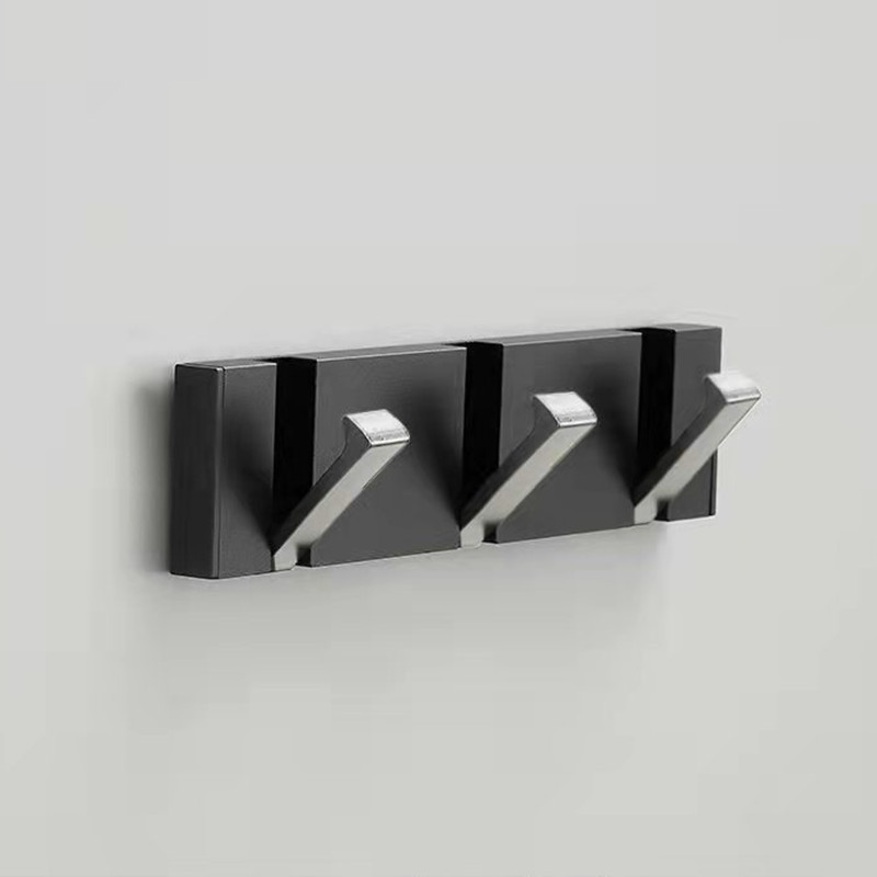 Zwart Gouden Robe Haken Vouwen Handdoek Hanger Installatie Muur Haken Coat Kleding Houder Voor Badkamer Keuken Slaapkamer Hal: Clear