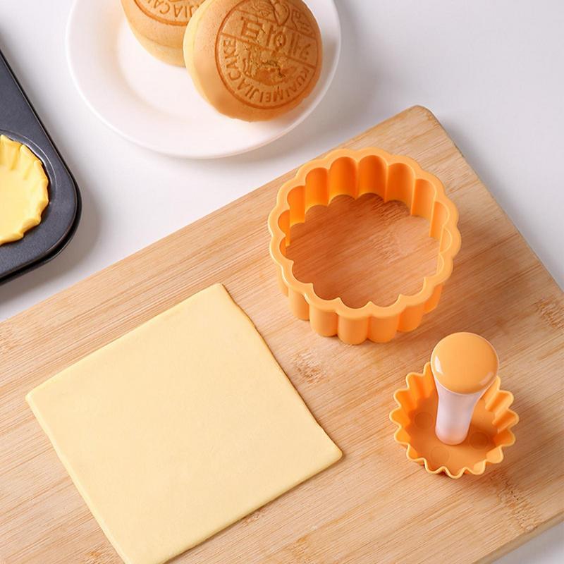 Pastry Dough Tart Tamper Kit Fruit Pie Maker Non Stick Food Safe Reusable Removable Cake Pastry Baking Tool For Egg Tart Making