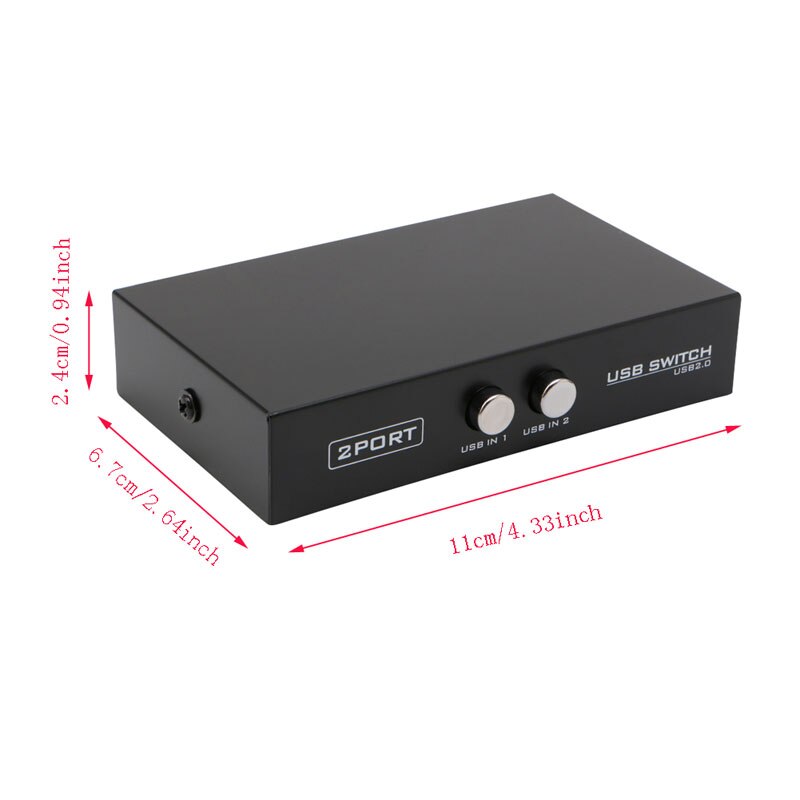 2 Ports USB2.0 Sharing Device Switch Switcher Adapter Box For PC Scanner Printer