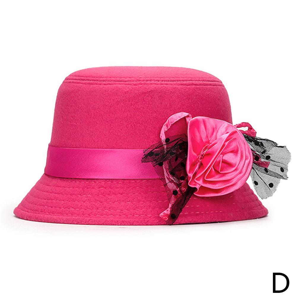 Chapeau seau en laine pour femmes, Cloche en feutre rétro, Vintage britannique: D