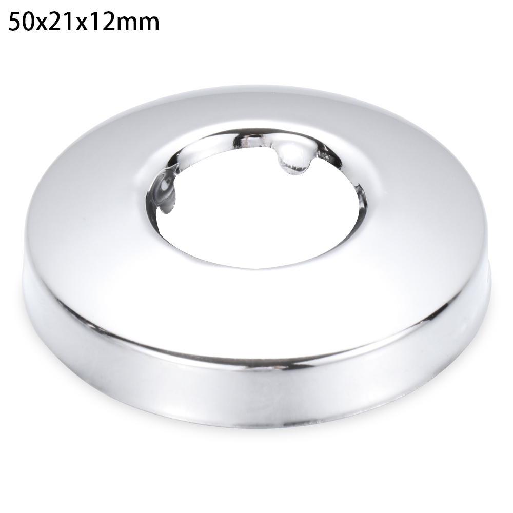 1Pc Shower Faucet Decorative Cover Chrome Finish Stainless Steel Water Pipe Wall Covers Kitchen Bathroom Tools Accessories: 50x21x12mm
