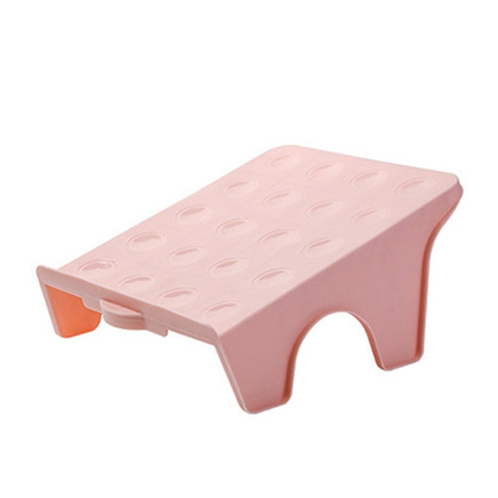Household Storage Shoe Rack Double Shoe Support Plastic Integrated Simple Space Economy Simple Shoe Storage Rack: Pink-twofeet