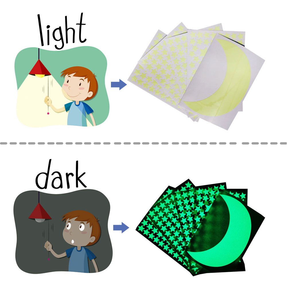 338Pcs Sterren Glow Stickers Lichtgevende Muurstickers Glow In The Dark Decals Voor Kids Baby Kamers Fluorescerende Stickers Thuis decor