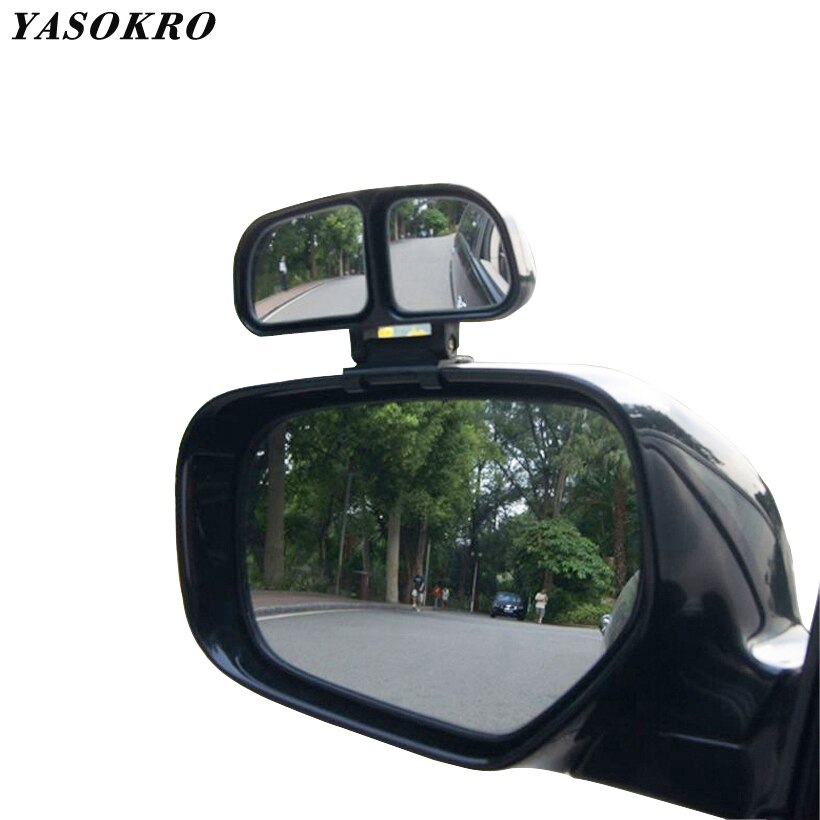 YASOKRO 1 paar Auto blind spot Vierkante spiegel auto Groothoek Side Rear Spiegels Dubbele spiegel universele