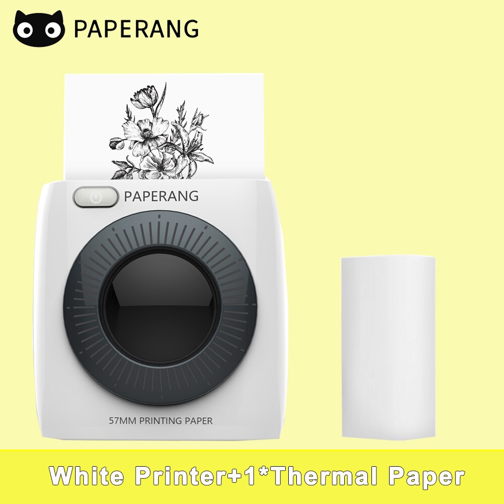 PAPERANG P2 Pocket Mini Printer 300dpi BT Wireless Printer Portable Thermal Printer for Photo Picture Receipt Label Sticker: White