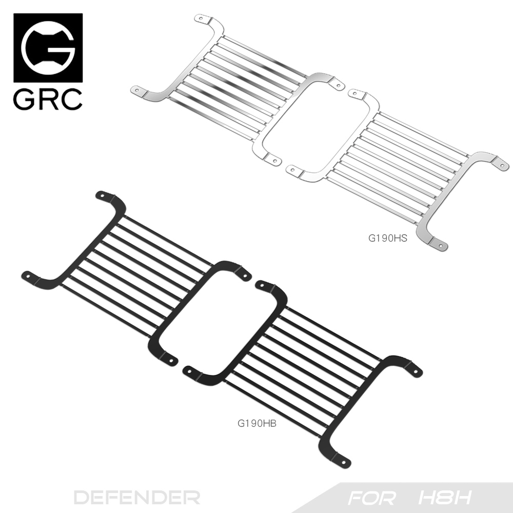GRC 1/8 Edelstahl Front Lampenschirm Schutznetz Scheinwerfer Metallgitter für H8H Defender Upgrade Option Teile # G190HS/HB