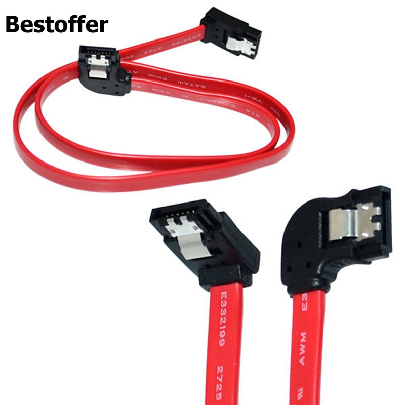 50CM 1.5&quot; Serial SATA ATA DATA 7Pin Left 90 Degree Elbow to Up Angled Lead Cable: Default Title