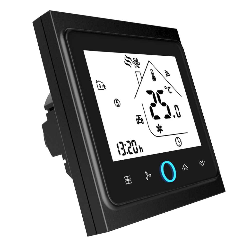 WiFi Smart Thermostat Voice Intelligent Room Thermostat LCD Digital Programmable Temperature Controller for Air Conditioner: Black / BAC-002AL