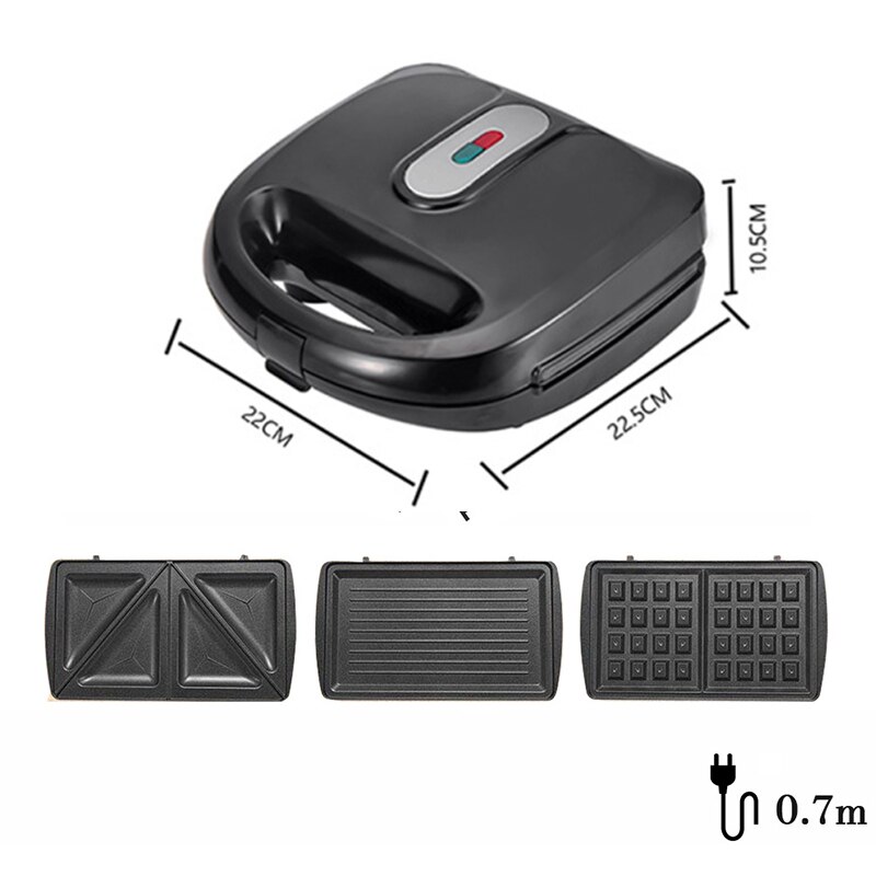 Household Optional Baking Pan Multifunction Electric Waffle Maker Doughnut Sandwich Machine Walnut Cake Oven Toaster Grill: Black / UK