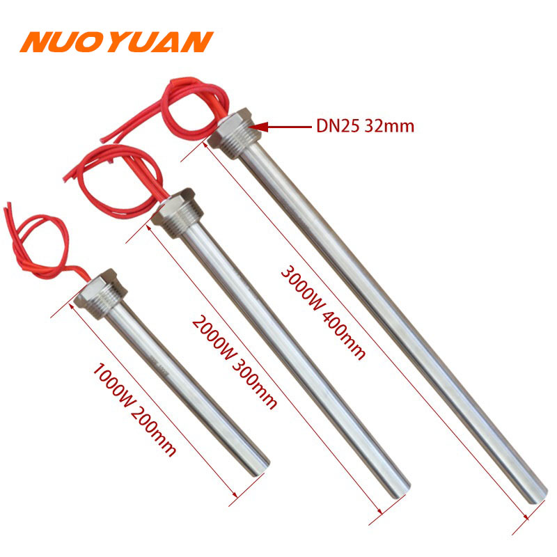 Grzałka 220V, wkładowa, ze stali nierdzewnej, z gwintem 1 cala (32 mm), grzałka zanurzeniowa, moc 500W/1kW/1,5kW/2kW/2,5kW/3kW