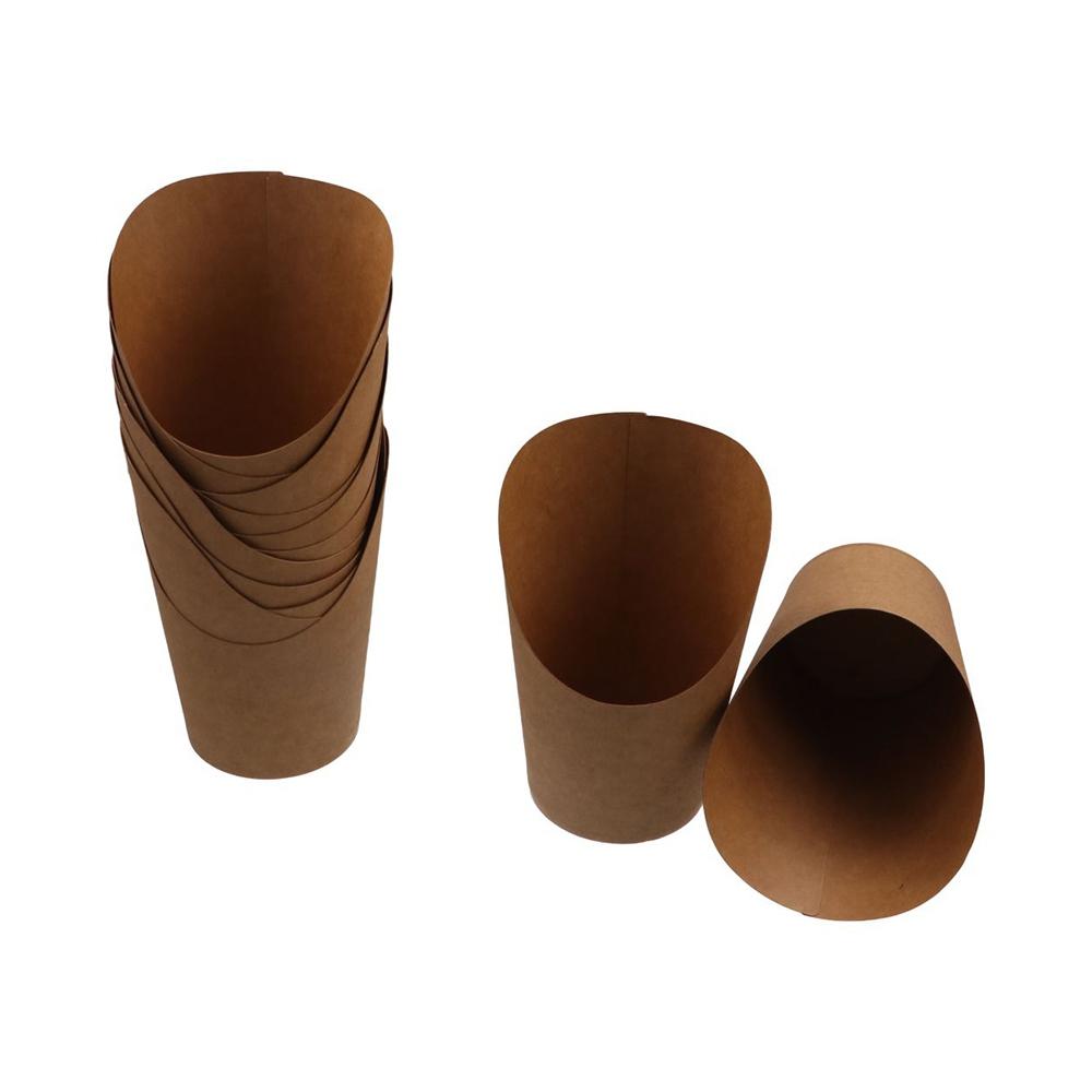 50pcs Charcuterie Cups Disposable Kraft Paper Slant Cup Water Proof Thickened French Fries Cup Oil-proof Ice Cream Cup Sundae