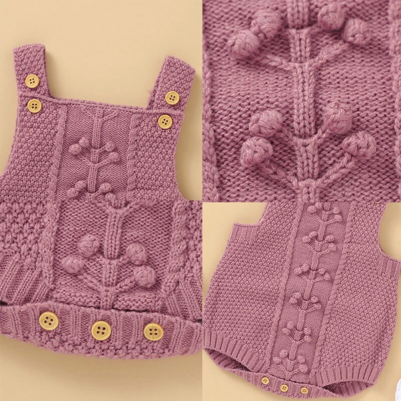 Mono sin mangas de punto con estampado Floral sólido ropa infantil de otoño para bebés niñas para niños bodis de punto