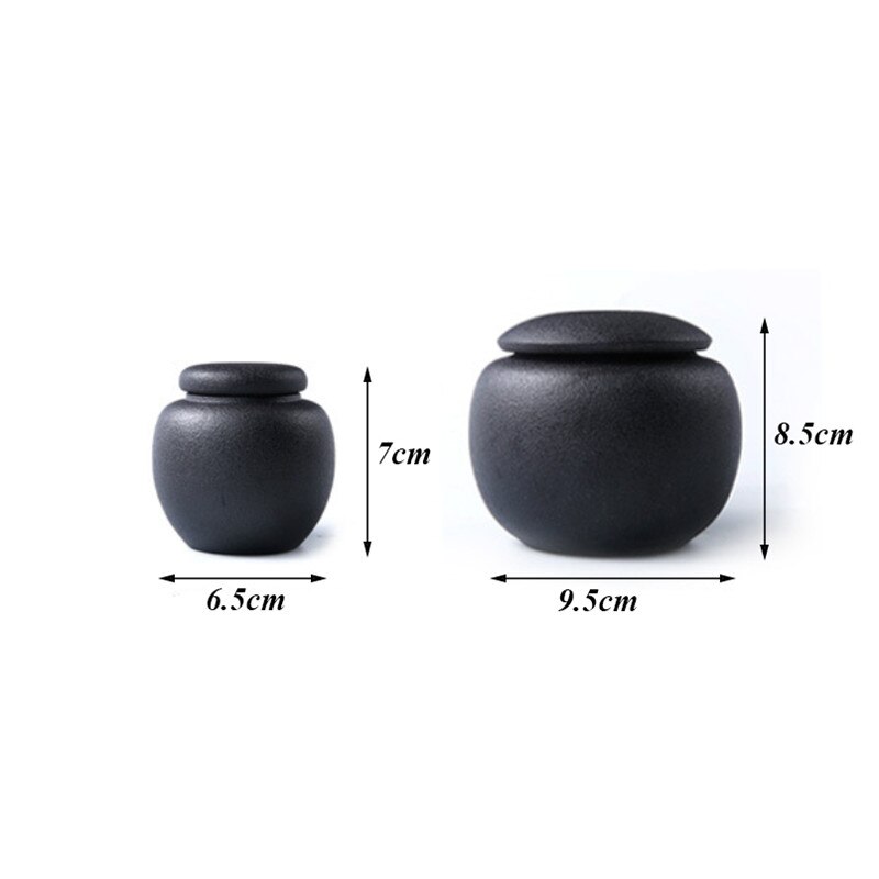 Japanese Coarse Pottery Zen Tea Caddy Kung Fu Tea Set Kitchen Spice Jars Sugar Bowl Sealed Cans Candy Storage Tank