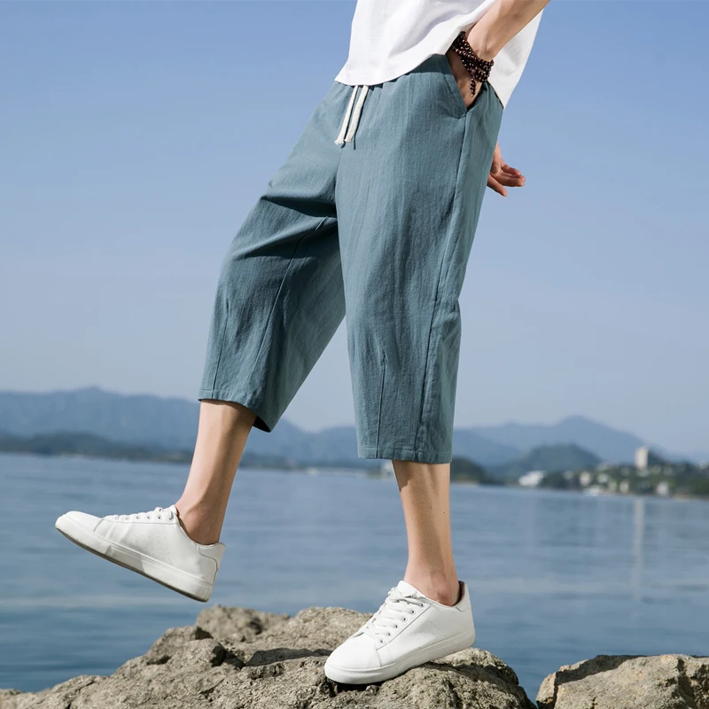Zomer Casual Linnen Korte Broek Katoenen Rechte Heren Lichtgewicht Shorts Grote Effen Kleur Gym Vijfde Strand Korte Broek