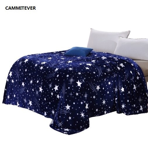 Cammitever sterren galaxy deken flanel fleece plaid bank dekens lente winter plaid dekens print deken: 120 200cm