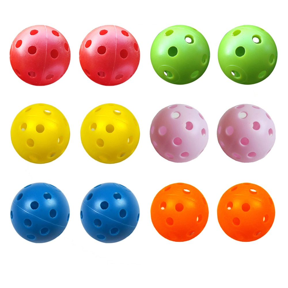 12 stk / parti indendørs golfbold golf træningsbolde golf lys bold har hul golf træning hjælpemidler 7 farver at vælge