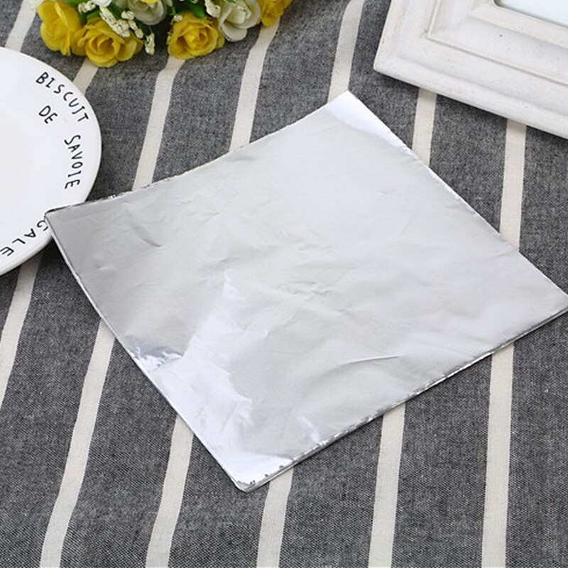 Papel de aluminio 100 Uds 8x8CM DIY para alimentos, papel para dulces y Chocolate, paquete de 10 colores para fiestas, cumpleaños, envoltura, papel adhesivo
