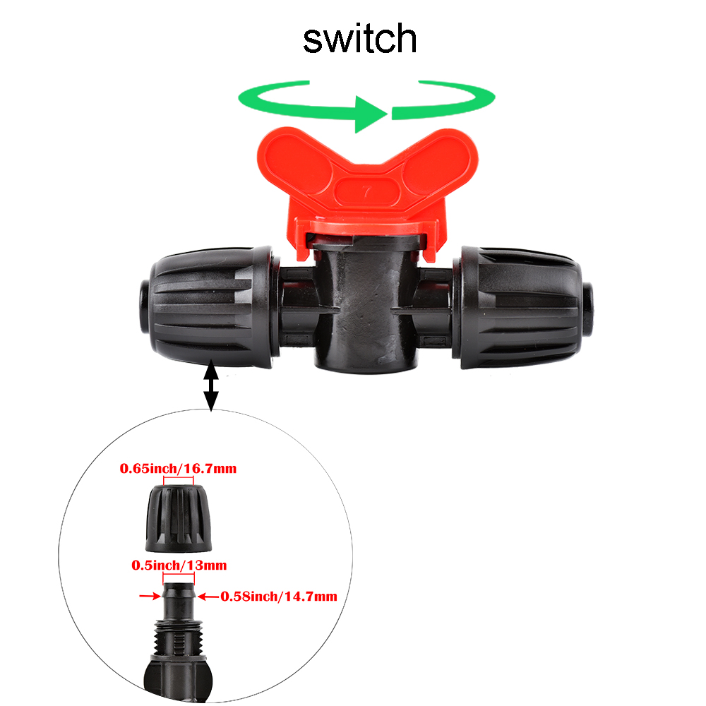 16mm 1/2 ''złącze rurowe PE rozdzielacz trójnik złączka gwintowana blokada do węża 4/7mm podlewanie ogrodu nawadnianie kroplowe: Niebieski / 1/2''