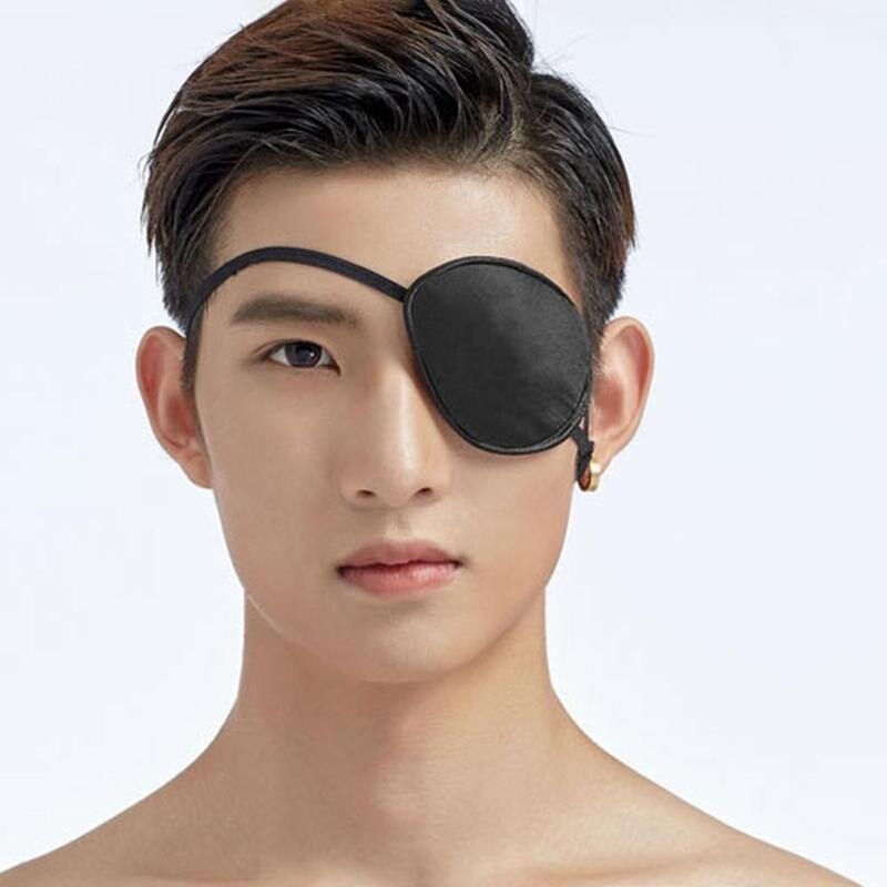 Eye Patch Zwart Single Eye Patch Wasbaar Verstelbare Medische Pirate Eye Concave Patch Patch Kostuum Cosplay L7S5
