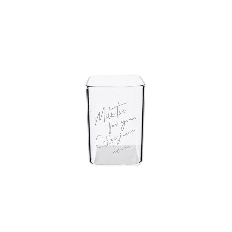 Copo de café da manhã das crianças copo de leite cristal quadrado resistente a alta temperatura transparente simples copo de vidro do agregado familiar bebidas ferramenta