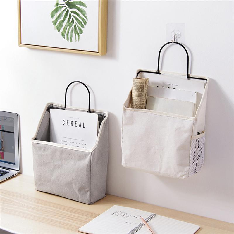 Sac de rangement en toile mural | Grande porte 1 unité, sac de rangement mural de toile, sac suspendu pour magazines, sac de rangement de vêtements de ménage