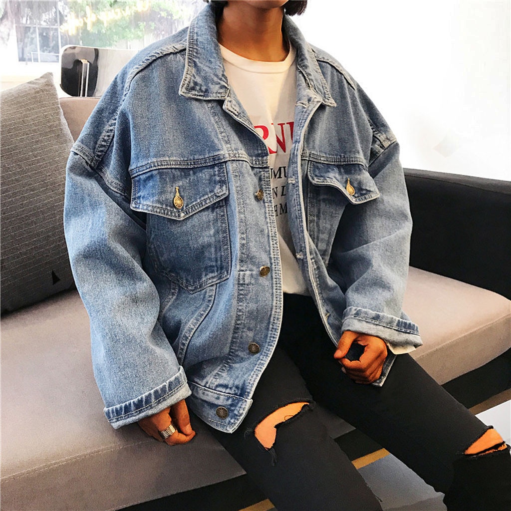Veste En Denim Manches Longues Veste En Jean Décontractée En Jean Casual Outwear Veste Denim