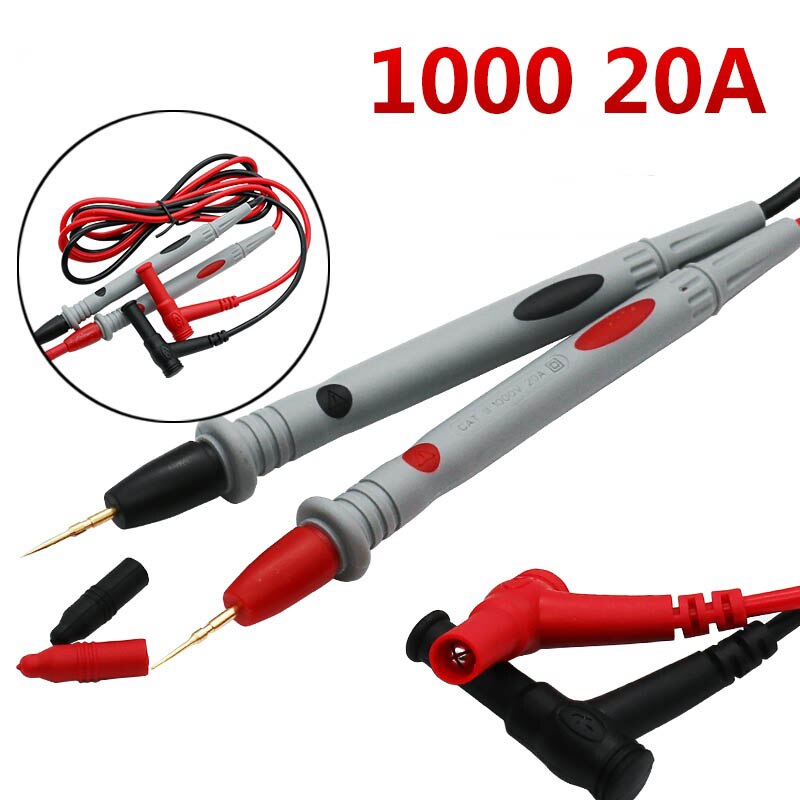 LCD Digital Multimeter AC DC 750 1000V Digital Mini Multimeter probe For Voltmeter Ammeter Ohm Tester Meter: 20A 2pcs