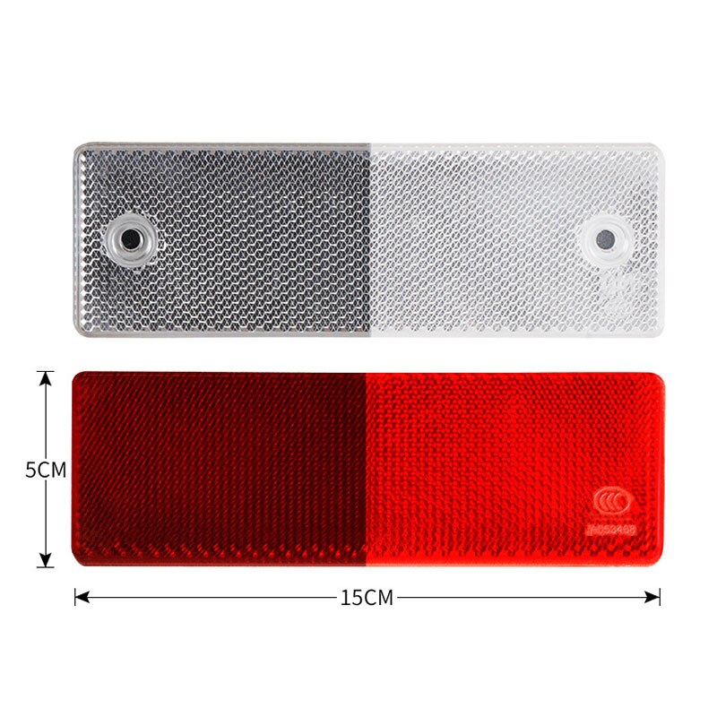 Cinta reflectante rectangular de 5x15cm para coche, motocicleta, moto, caravana, camión, tornillo en Reflector de seguridad, accesorios exteriores para coche
