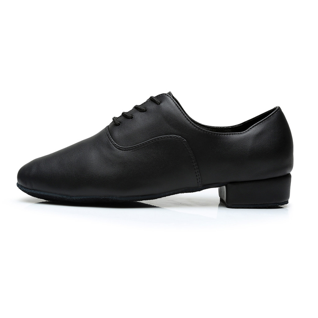 KLV Mens mens dance shoes latin Black Leather Ballroom Morden Latin Jazz Discount Ballroom male Salsa Dance Shoes#3