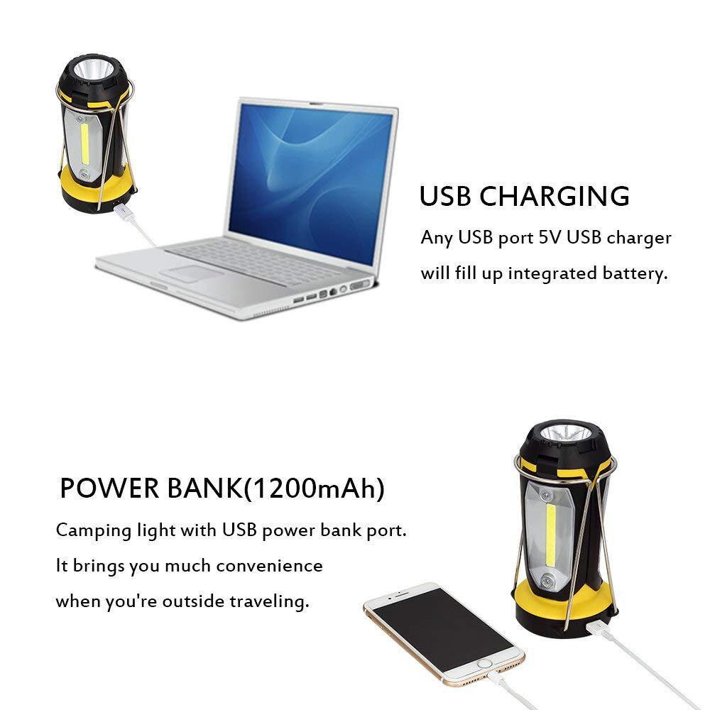 USB Rechargeable/AA Foldable Tent Lantern XPE+3*COB LED Bulb Lamp Emergency Night Fishing Light Outdoor Portable Camping Lamps
