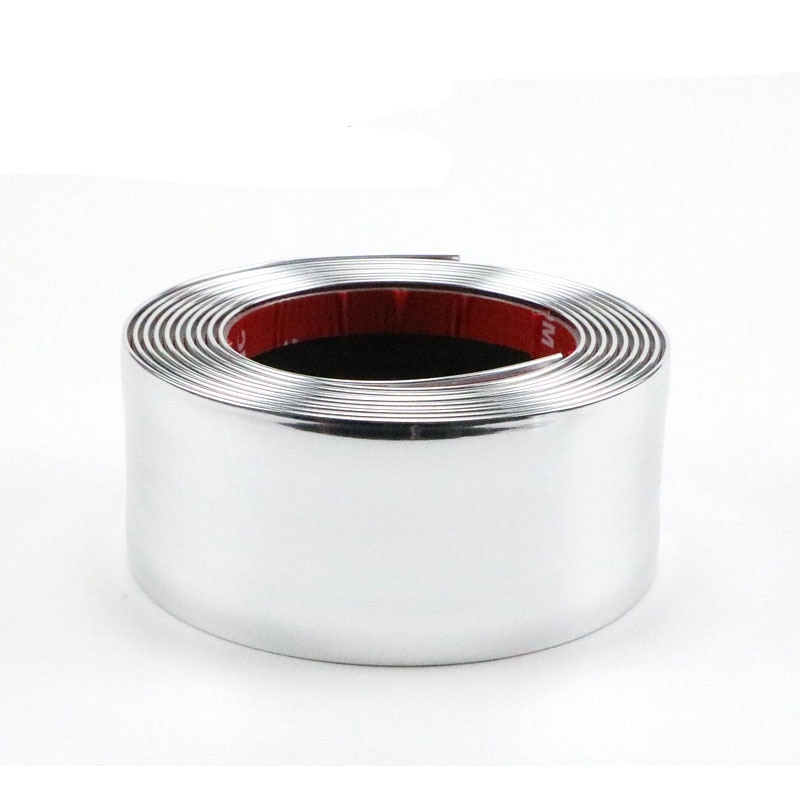 Car Rear Trunk Protector Sticker Door Sill Bumper Guard Paint Anti-Scratch Strip Carbon Fiber Stickers 1m: electroplated silver