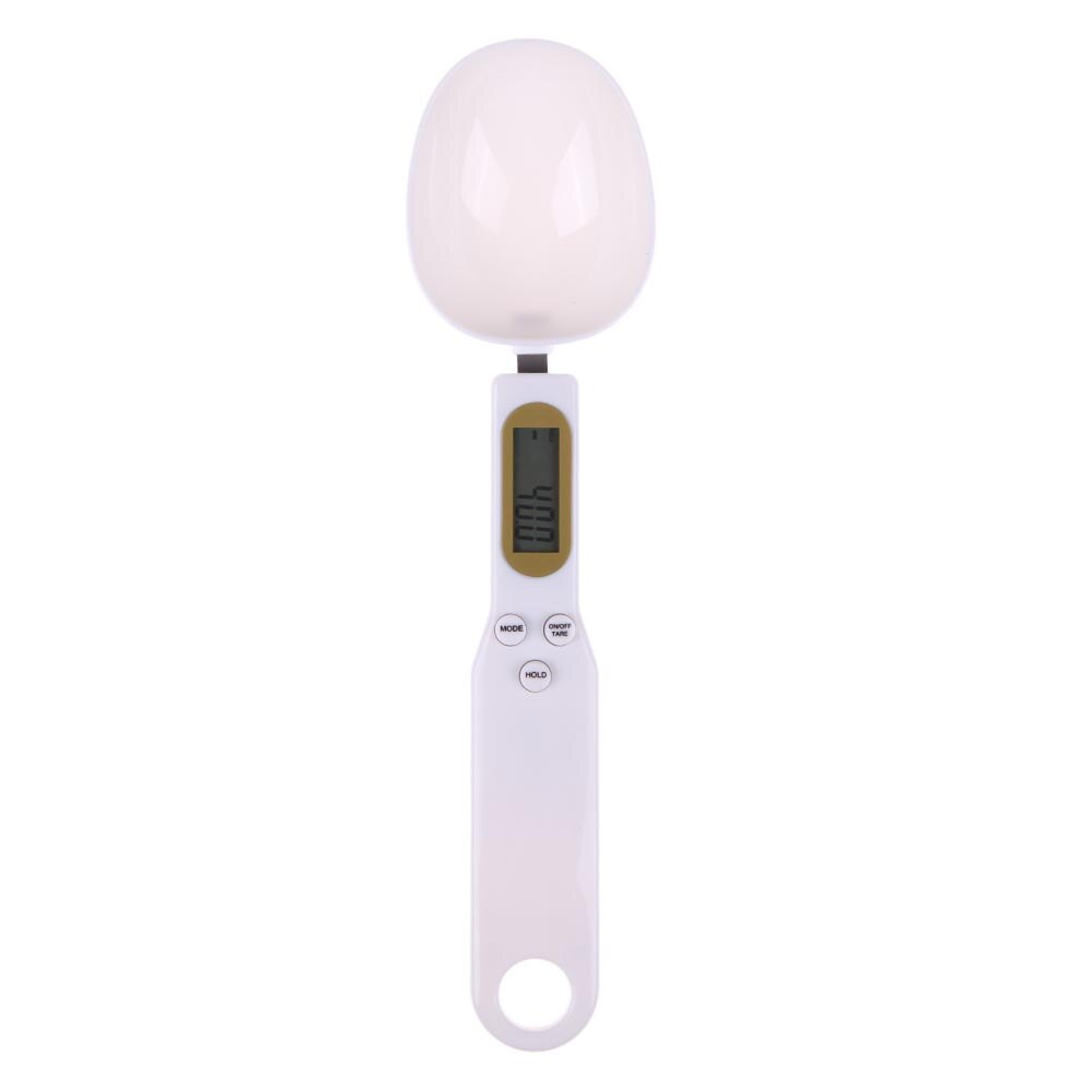 Electronic Kitchen Scale 500g 0.1g LCD Digital Measuring Food Flour Digital Spoon Scale Mini Kitchen Tools for Milk Coffee Scale: no Battery White