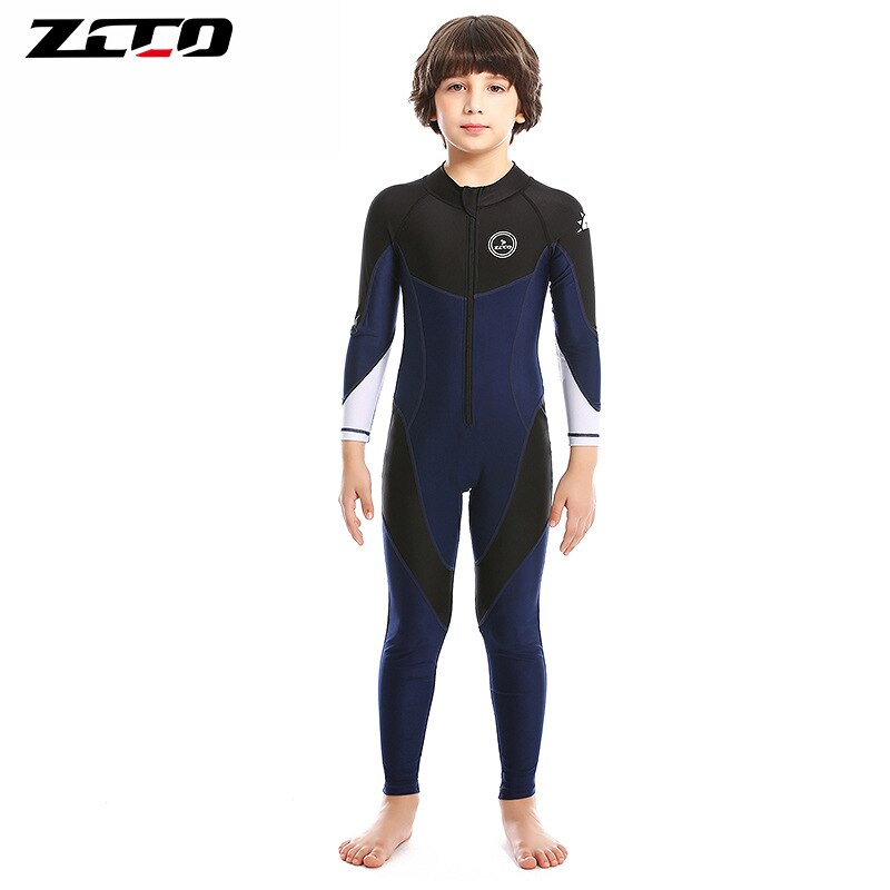 Traje de buceo de nailon para niños, Neopreno, protección UV, cuerpo completo, manga larga, una pieza: Black / XS