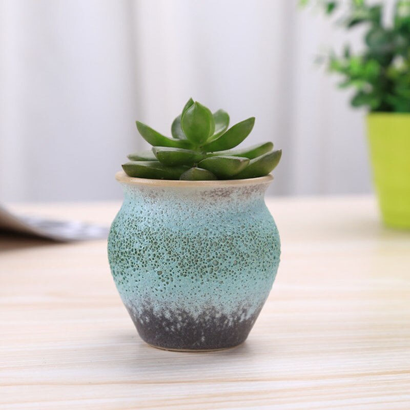 Stijl Keramische Bubble Glazuur Duim Bloempot Mini Vetplanten Bloempot Pocelain Bonsai Pot met een Gat Huis Tuin: 6