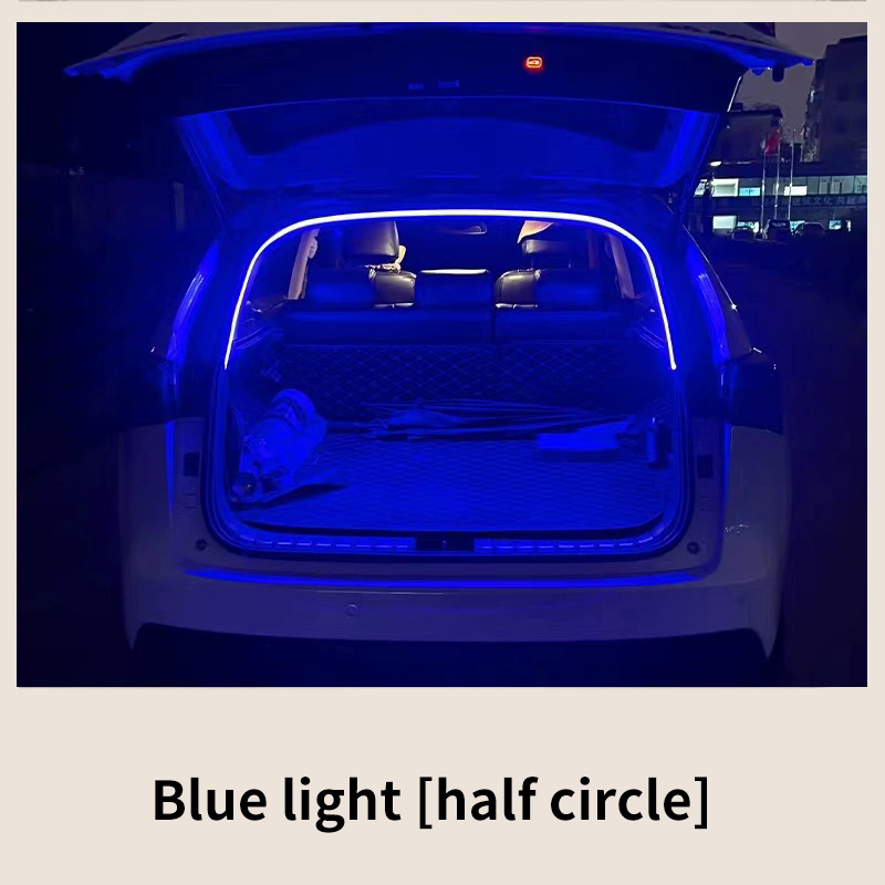 Iluminación de maletero de alto brillo para coche, luz ambiental, decoración interior, cableado LED, tira de luces para puerta trasera con detección automática sin cables: 4300 K blanco amarillo