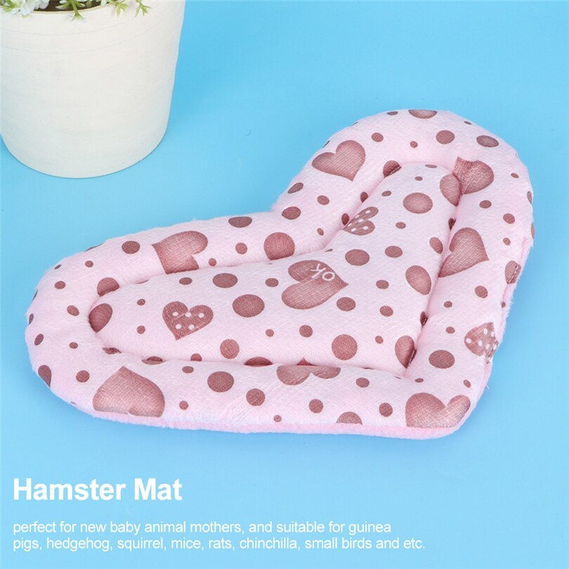 Alfombra de hámster con forma de corazón para mascotas, Animal PEQUEÑO para dormir, jaula, cojín, conejillo de indias, estera para mascotas, accesorios para hámster
