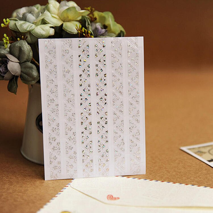 Pegatinas brillantes de PVC para esquinas de fotos, álbumes de burbujas con corazón de estrellas, marco de protección para esquinas, decoración, 10 hojas/780 Uds.: Silver
