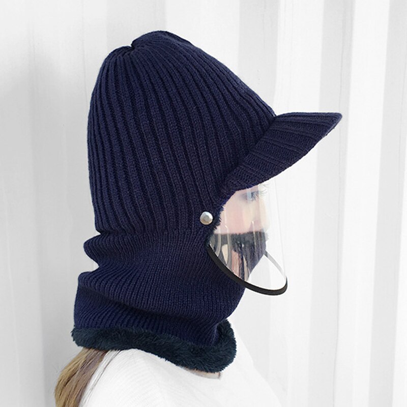Bonnet écharpe avec masque Transparent pour femme, couvre-visage, casquette chaude, pour le sport, Halloween, hiver: 07
