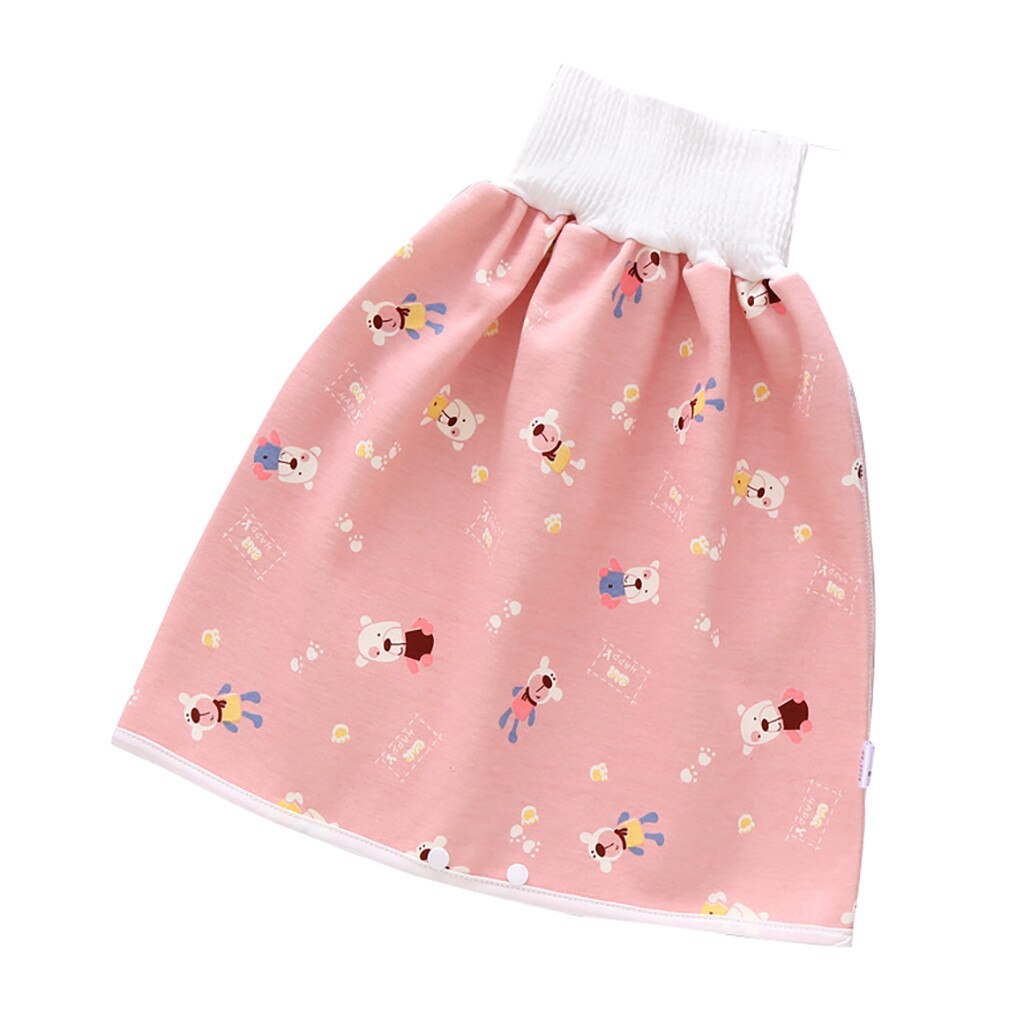 Zuigeling Kinderen Waterdichte Luier Rok Wasbare Herbruikbare Urine Natuurlijke Baby Luier 3 Lagen-Baby Katoenen Doek Rok # P30: Roze / L